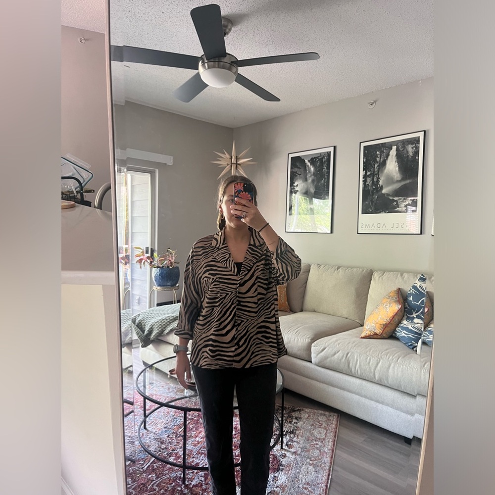 Nasty Gal Cheetah Button Down Top
